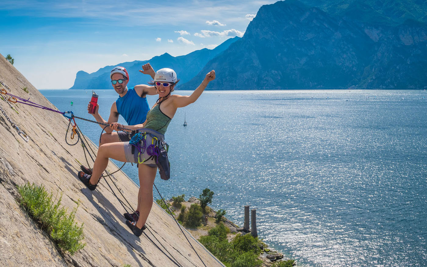 multi pitch climbing course at lake garda